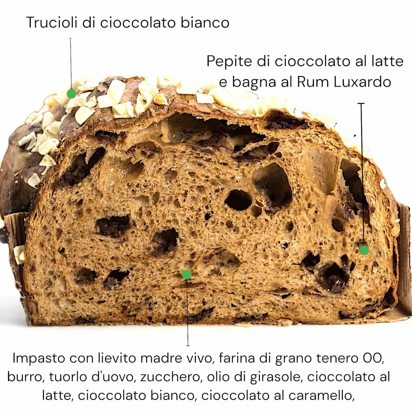 Colomba artigianale ai 4 Cioccolati e Rum - 1 Kg. - Salvatore Verdesca