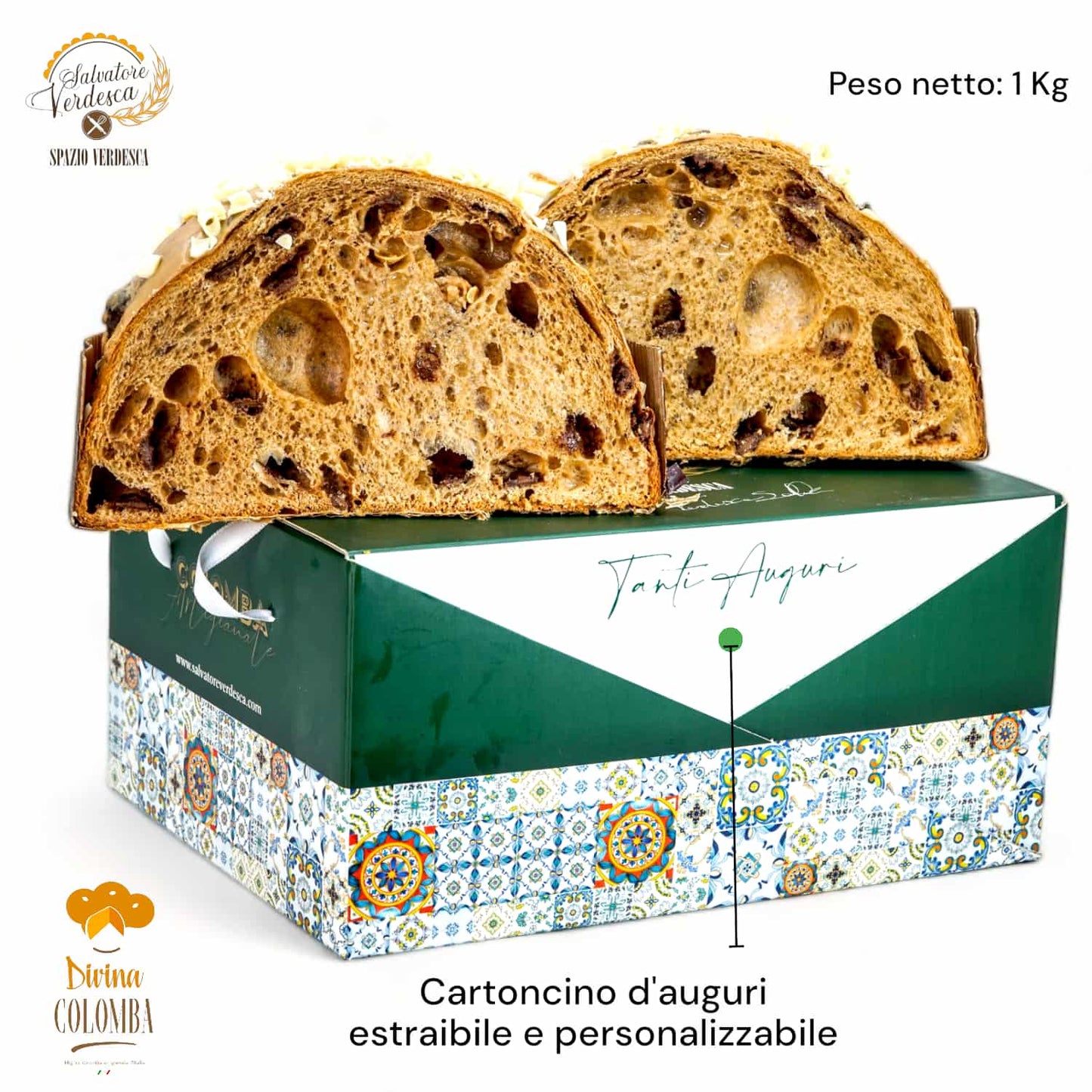 Colomba artigianale ai 4 Cioccolati e Rum - 1 Kg. - Salvatore Verdesca