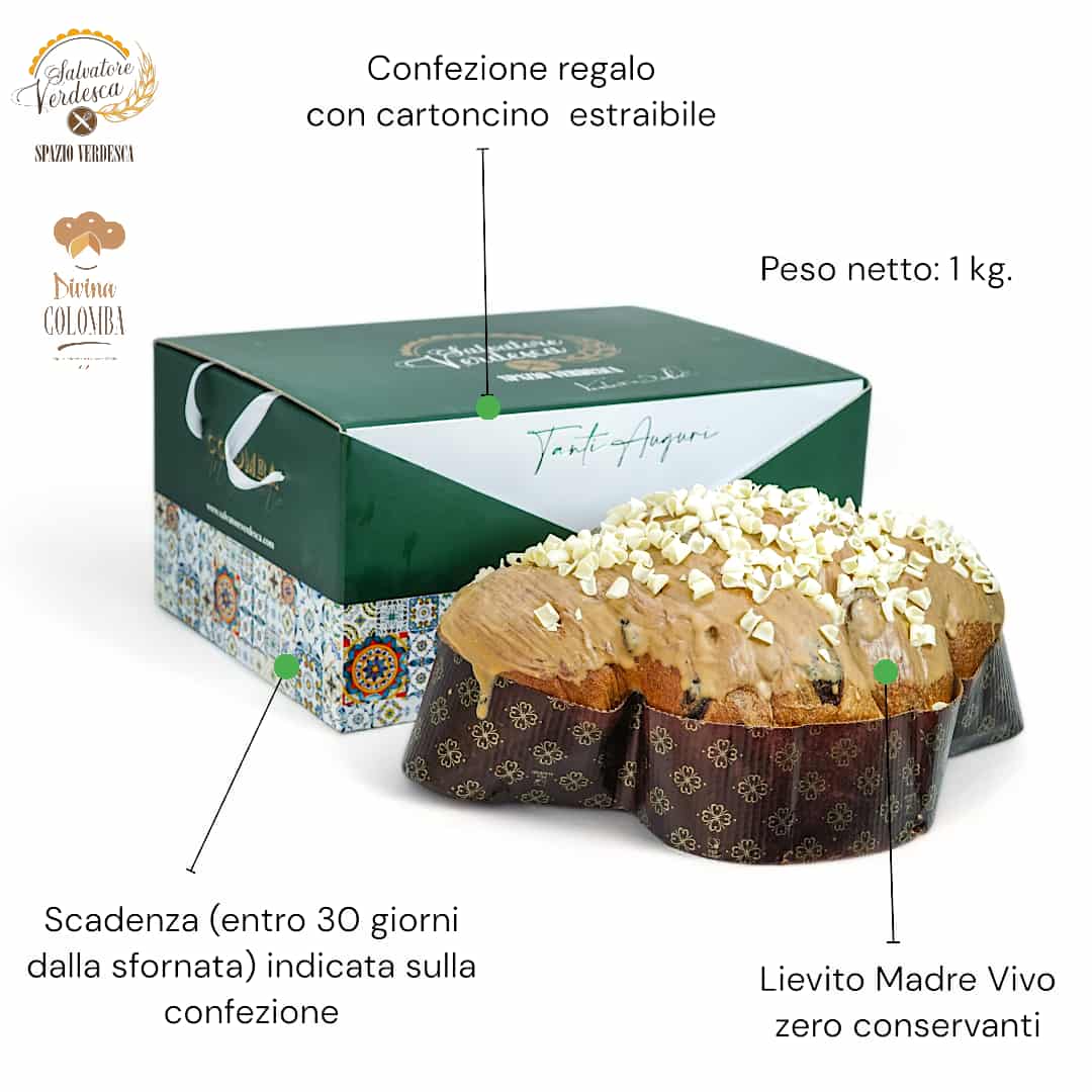 Colomba artigianale ai 4 Cioccolati e Rum - 1 Kg. - Salvatore Verdesca