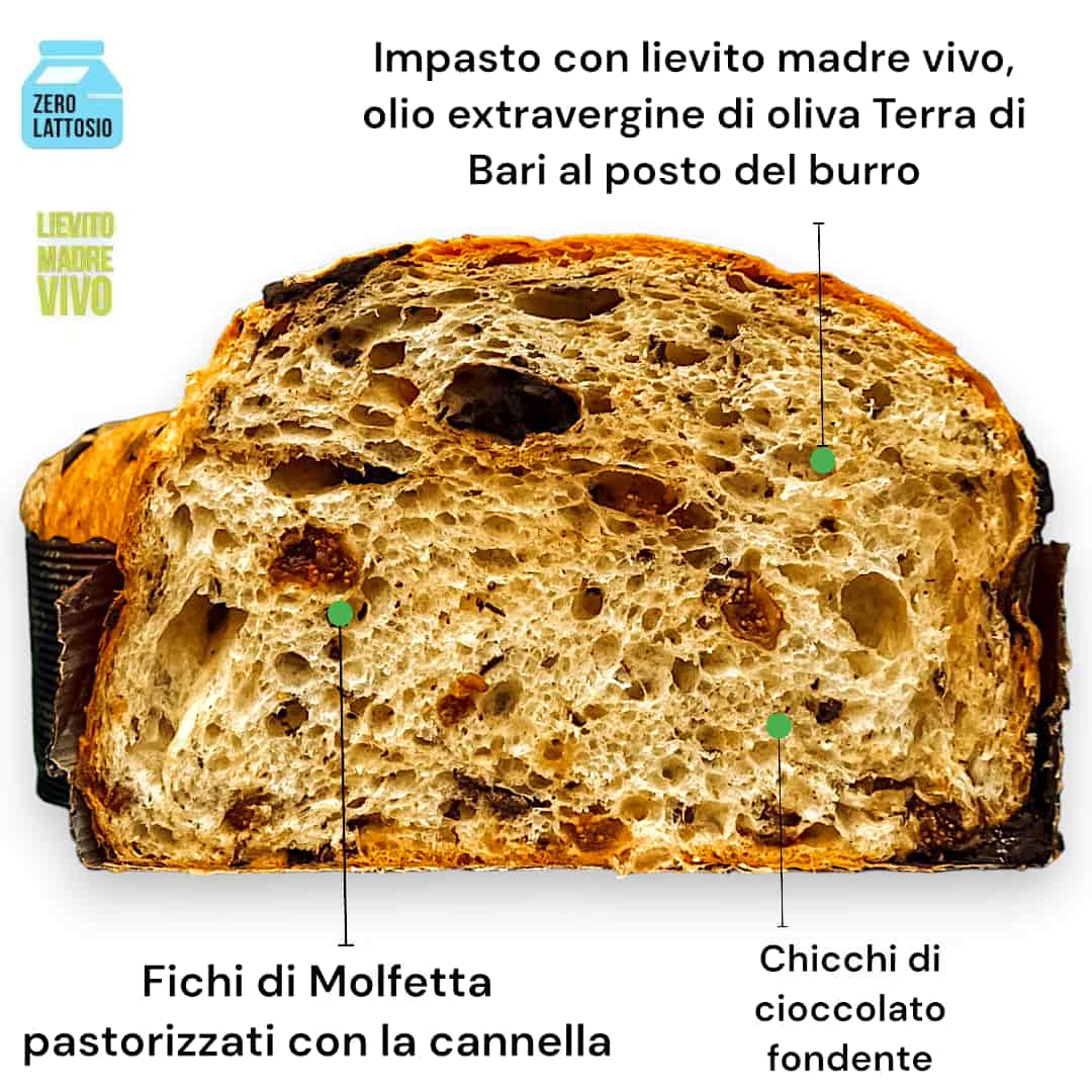 Colomba artigianale Molfettone fichi freschi e cioccolato 1 Kg - senza lattosio - Salvatore Verdesca